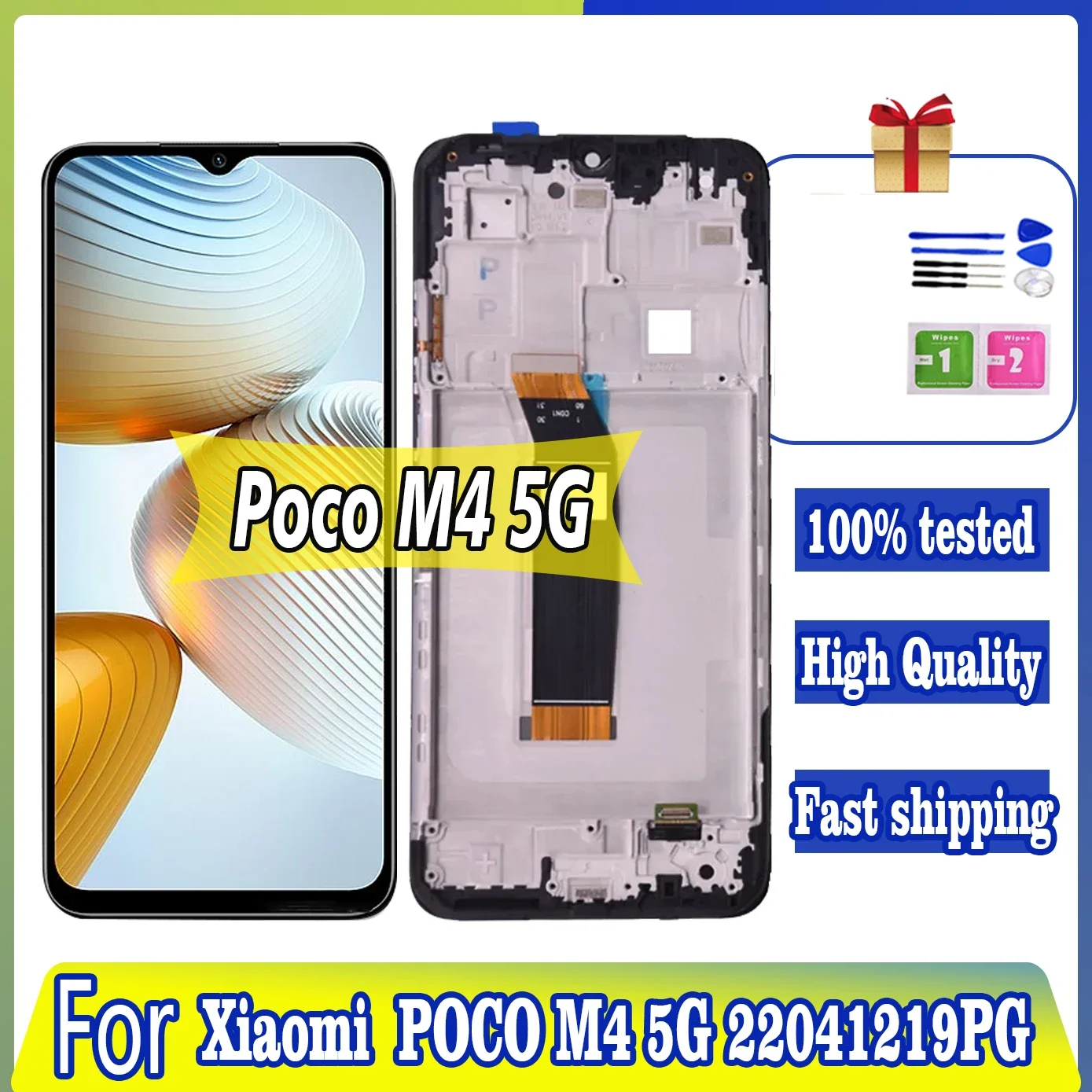 

6.58" For Xiaomi Poco M4 5G LCD 22041219PG Display Touch Screen For POCO M4 5G Display LCD Replacement Parts Digitizer