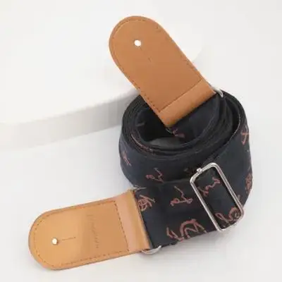 

Cotton and Linen Guitar Shoulder Straps Belt Belts Bass Brass Double Tip with Heads Accessory Accessories