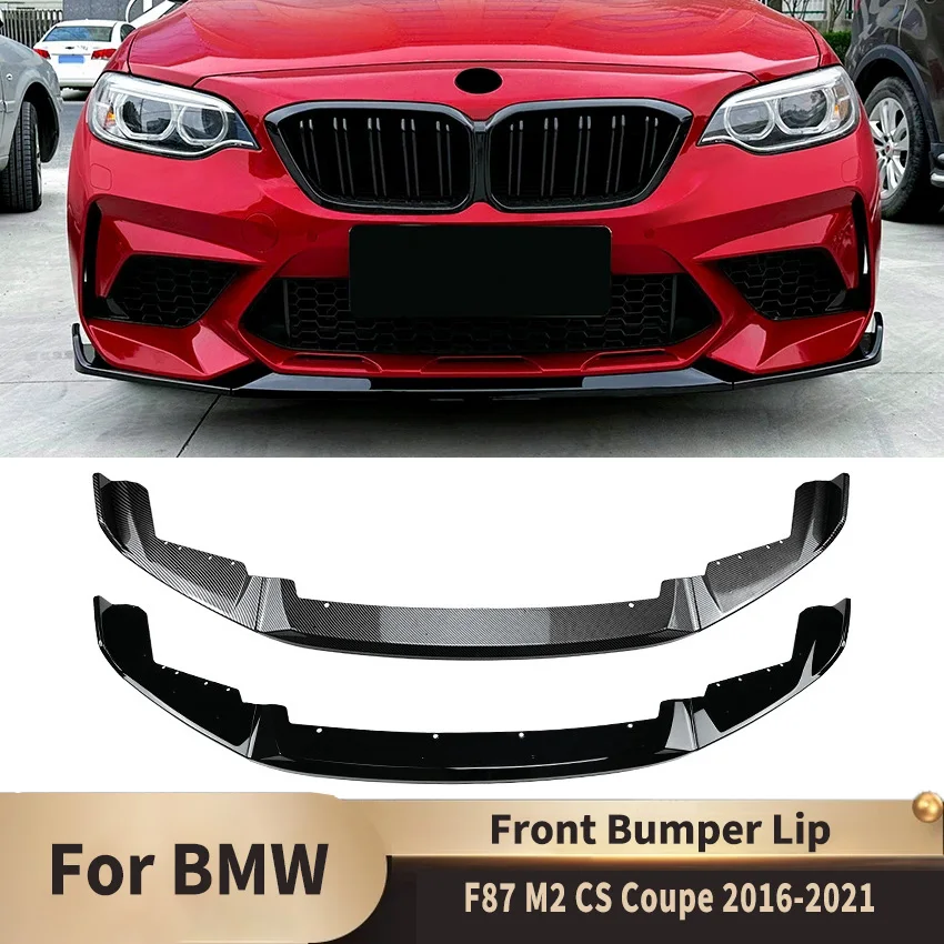 Front Bumper Lip Diffuser for BMW F87 M2 CS Coupe 2016-2021 Body Kit Exterior Trim Canard Lip Spoiler Splitter Auto Accessories