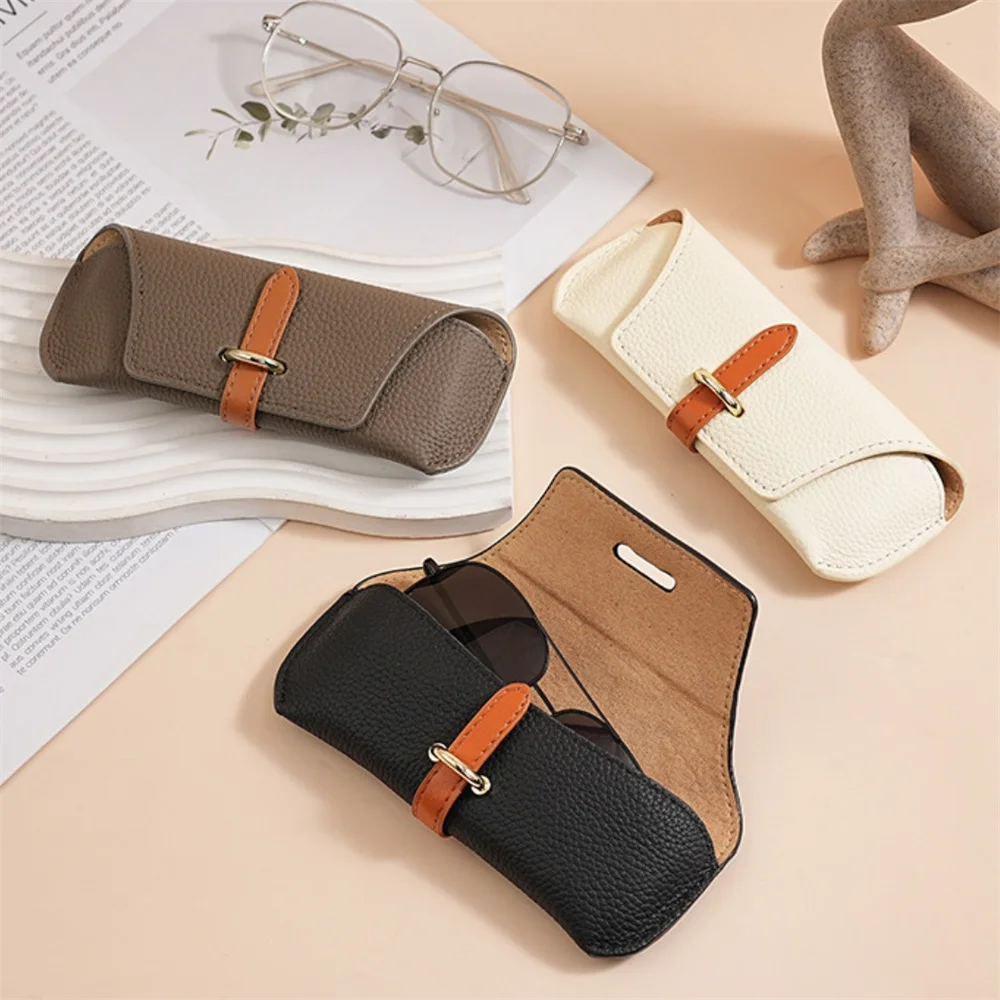 Unisex Luxury PU Leather Glasses Bag Woman Portable Eyeglasses Protect Case Fashion Travel Sunglasses Case Eyewear Accessories