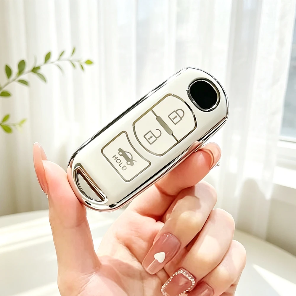 3 Buttons TPU Car Key Case Cover For Mazda 2 3 5 6 BL BM GJ Atenza Axela Demio CX-3 CX3 CX-5 CX5 CX7 CX-9 CX8 Keychain