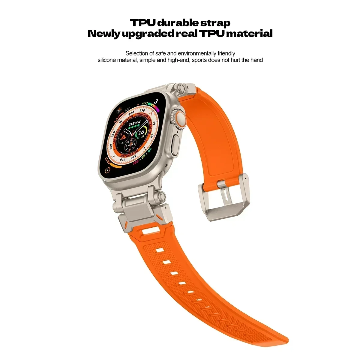 Pulseira Macia para iWatch 10, 9, 8, 7, 6, SE, 5, 4, 49mm, 46mm, Pulseira de Silicone para Apple Watch, Ultra 2 bandas, 45 milímetros, 44 milímetros, 42 milímetros