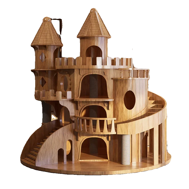 Large Castle All Solid Wood Climbing Frame Cat Nest All-in-one Luxury Cat Rack Cat Villa Ragdoll Maine Multi-cat