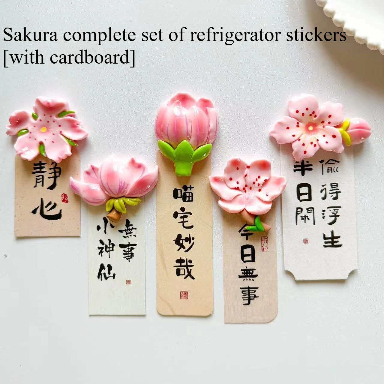 Countryside Flower Refrigerator Sticker, Peach Blossom Creative Whiteboard Cartoon Magnetic Sticker Fixed Photo Message Board