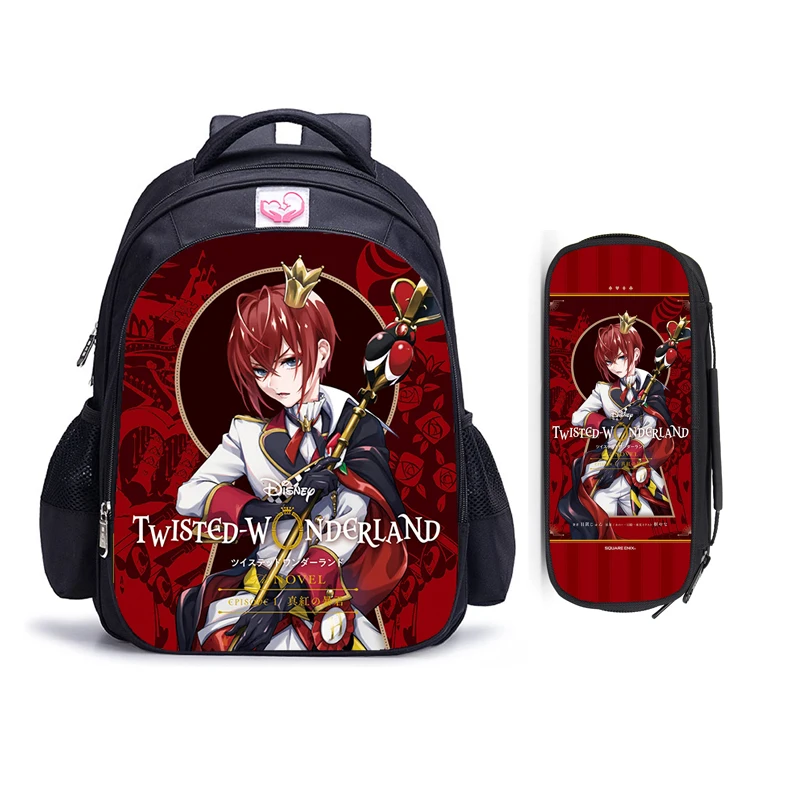 16 Inch Disney Twisted-Wonderland Children School Bags Orthopedic Backpack Kids School Boys Girls Mochila Infantil Cartoon Bags