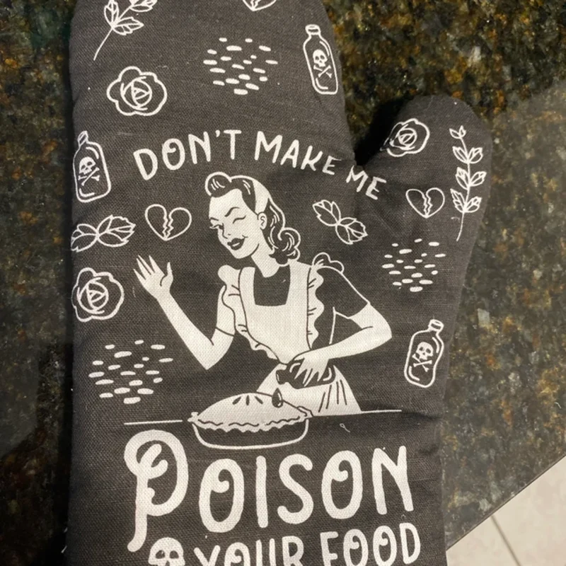 Halloween Don\'t Make Me Poison Your Food Soft Oven Mitt Set for Housewarming Pot Gift Room Decoration Halloween Party Supplies