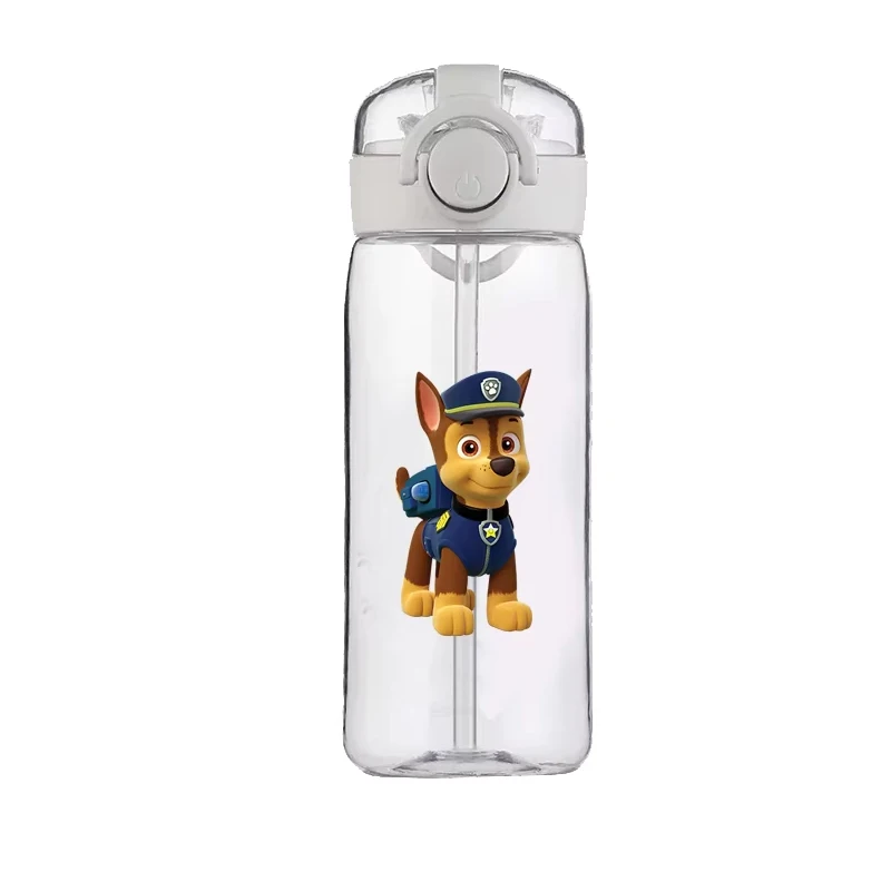 PAW Patrol Chase Marshall Rocky Zuma Rubble Skye Straw Cup Children's Water Cup Food Grade Cartoon Plastic Kettle Anti-Drop Cup