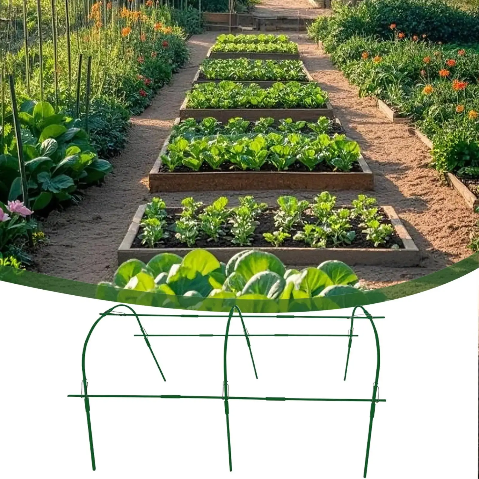 

Садовый обруч, туннель для выращивания растений, ветрозащитный обруч, туннель для выращивания растений для приподнятой кровати, теплицы, фруктового сада, клумбы, заднего двора на открытом воздухе