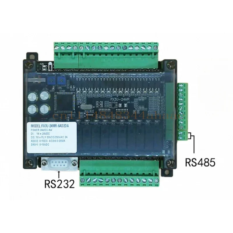 FX3U 24MR 24MT 14 Input 10 Relay Output With RS232 RS485 38400bps Relay Transistor PLC Programmable Logic Controller 6AD 2DA