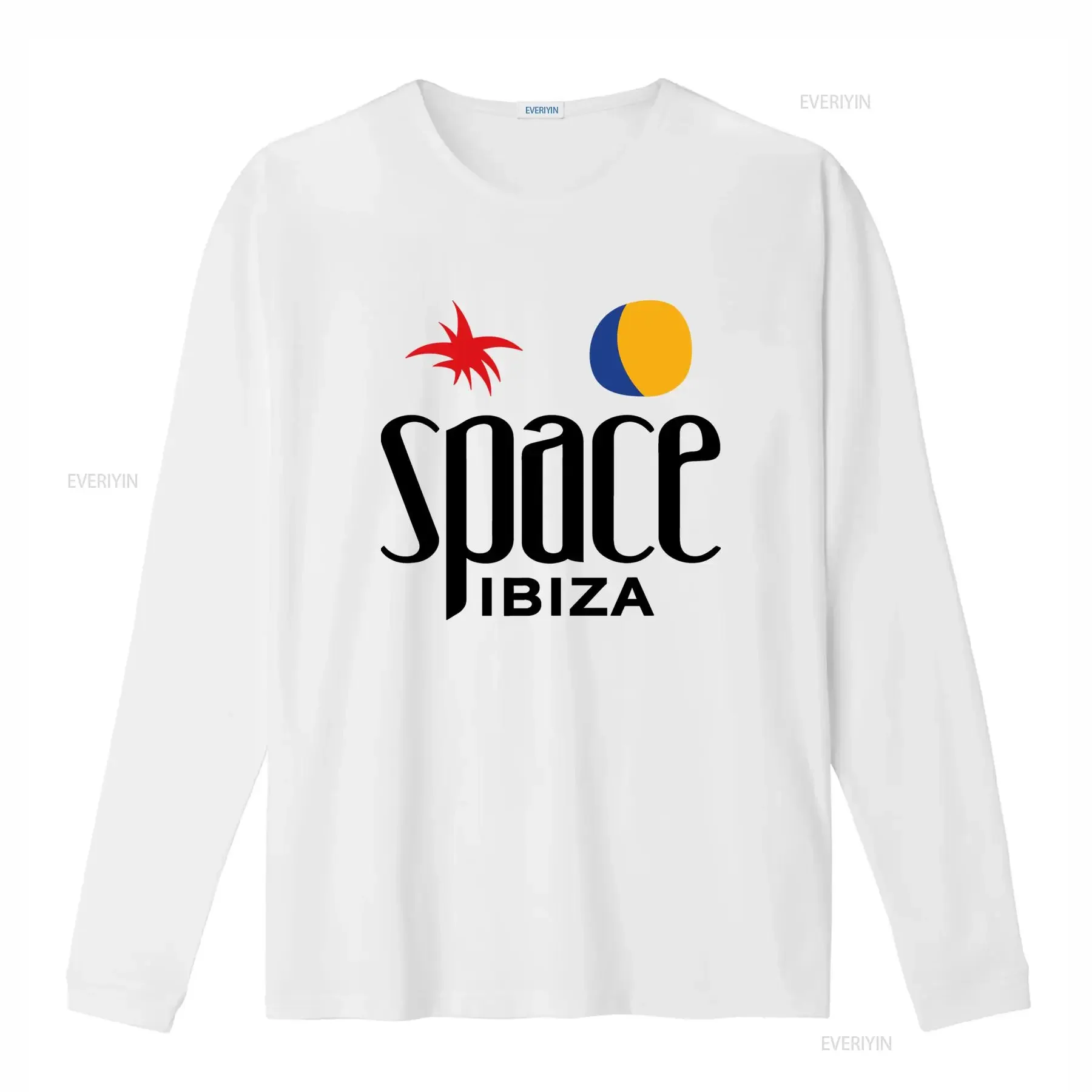 Space Ibiza Beach Club Logo Men's T Shirt White Festival Top for Beefa Night vintage Washed fashion Breathable designer clothes