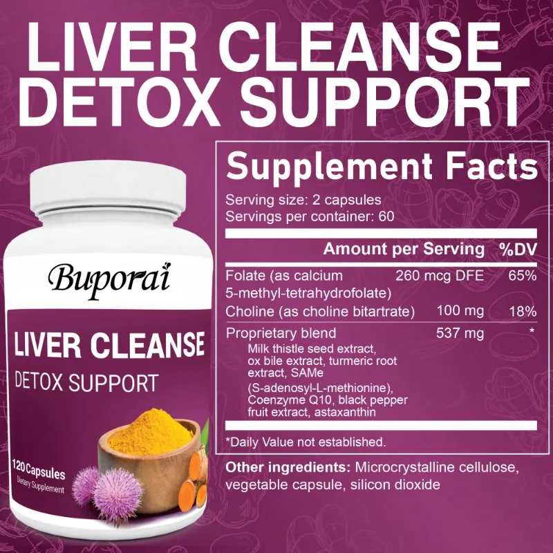 Liver Cleanse Detox Capsules - Protects Kidney & Liver Health, Detoxifies and Beautifies The Skin, and Promotes Digestive Health