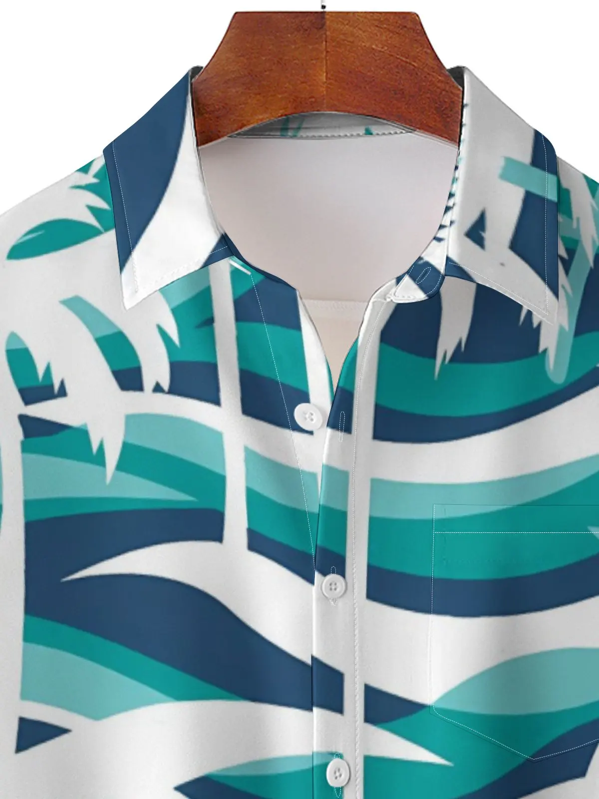 Summer Travel Loose Comfortable Top Seaside Vacation Casual Men's Top Hawaian Style Men's Top Tropical Leaf Print