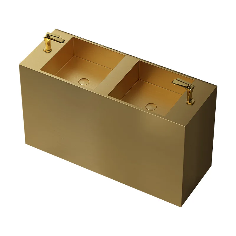 Stainless steel sink floor integrated double basin washbasin toilet floor column basin washbasin bathroom cabinet