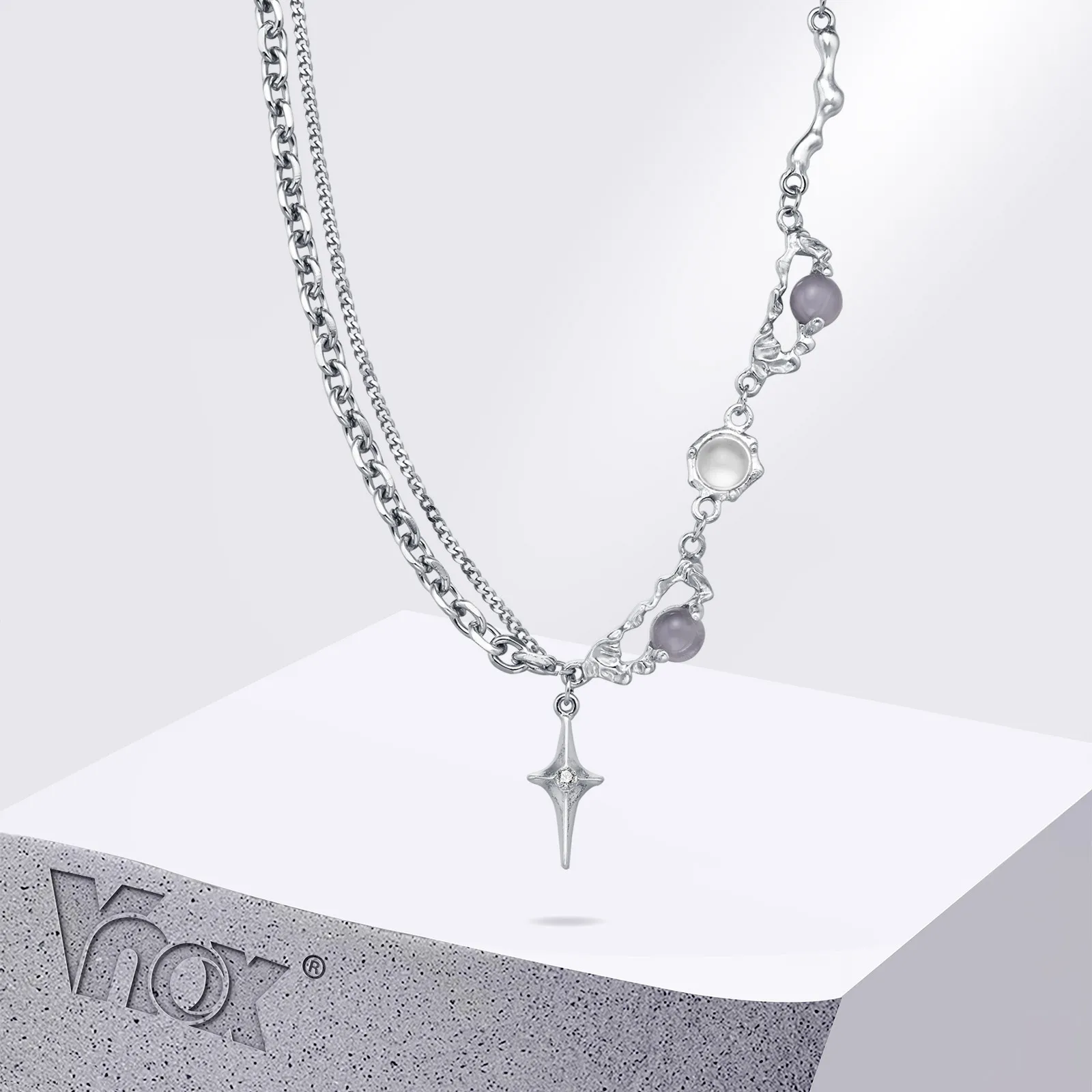 

Vnox Unisex Irregular Necklace for Women, Y2k Necklace, Metal Women's Collar Chain Star Fashion Jewelry Gift