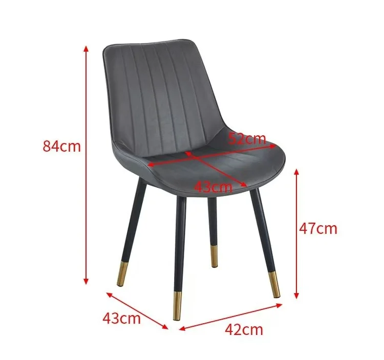#@Metal Legs Home Furniture Restaurant Use Tufted Velvet Upholstered Golden Metal Legs Fabric Dining Armchairs