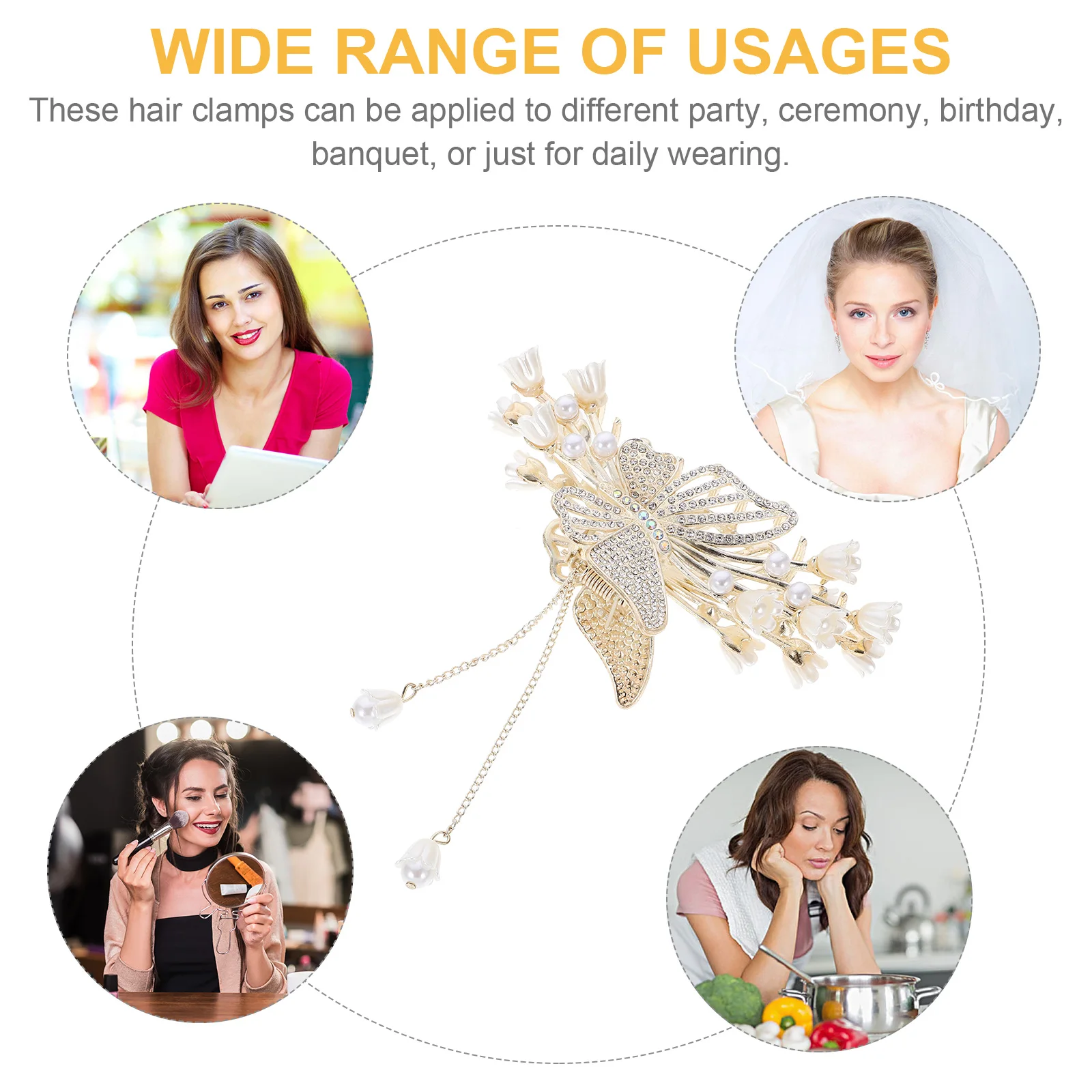 

Заколка для волос в форме бабочки со стразами и жемчугом, коготь, женские маленькие декоративные аксессуары, толстые тонкие заколки для волос для девочек-подростков