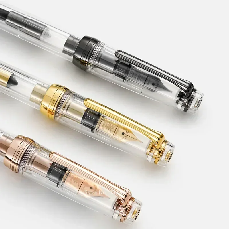 

Hot Sailor NAGASAWA X Sailor Limited Transparent Kazami Chicken Large 21K Fountain Pen Flat Top Sky Crown Black Gold Writing New