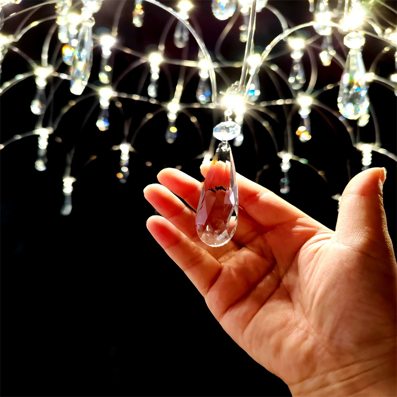 

Modern Living Room Crystal Pendant Light Creative Restaurant Villa Hall Starry Sky Lamps Clothing Store Firefly Lighting Fixture