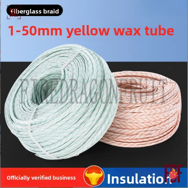 

Fiberglass Insulation Tubing Yellow Wax Tube WireProtection 100mm Roll Heat Resistant Electrical Insulating Sleeving