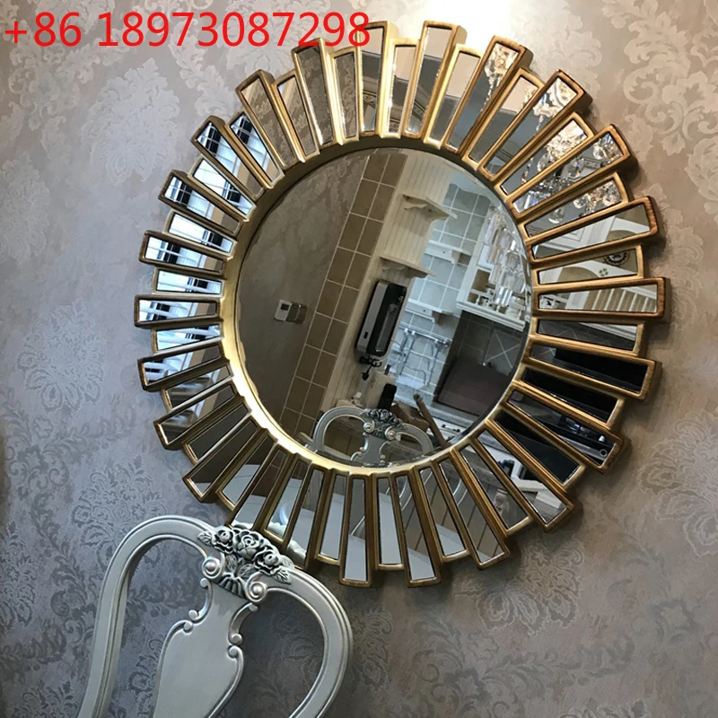 

French decoration living room dining room wall wall hanging mirror retro fireplace corridor entrance entrance mirror