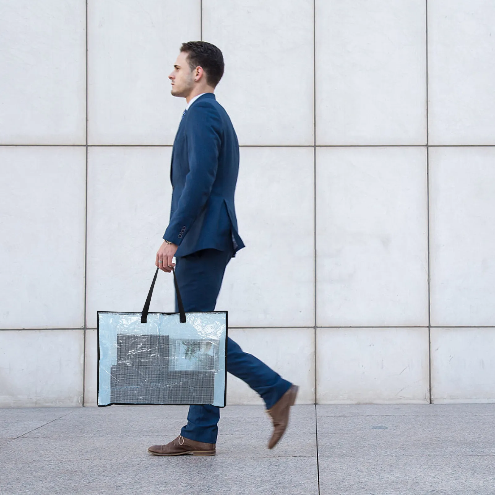 

Clear Zipper Art Portfolio Case Handle Artwork Storage Organizer Folder Posters Paintings Bulletin Board Storage 24.76x18.47in