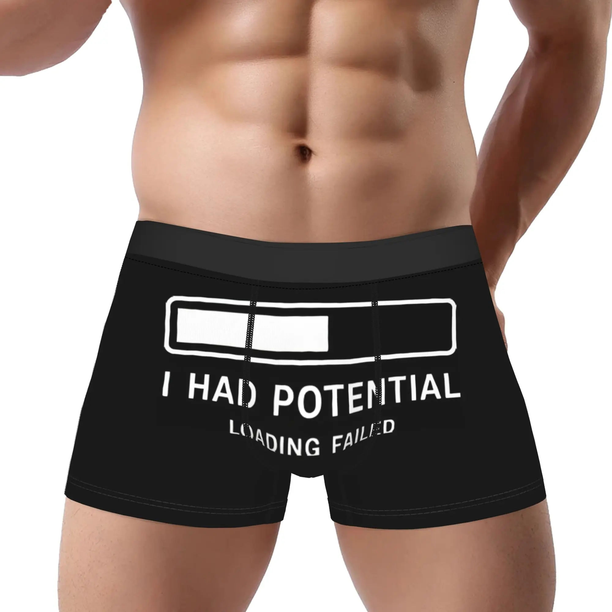 

I Had Potential Loading Failed Dark Humor Meme Underpants Breathbale Panties Man Underwear Comfortable Shorts Boxer Briefs