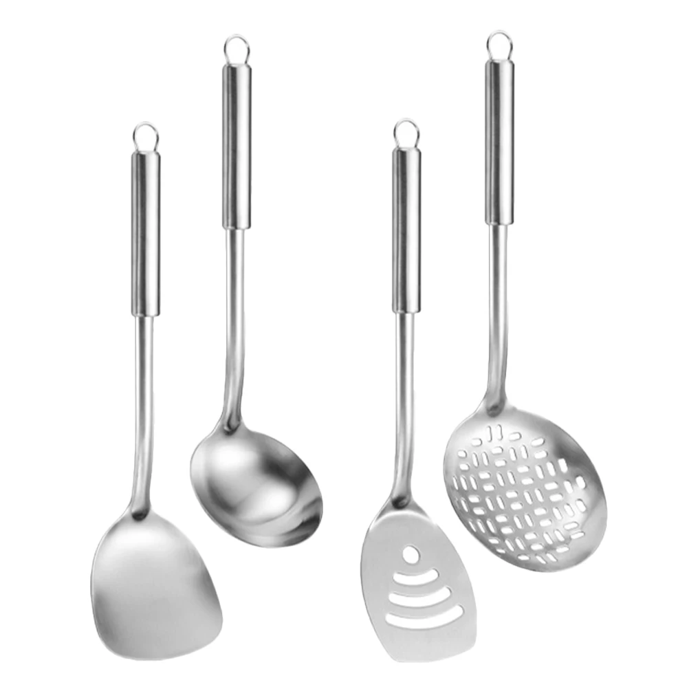 

Spatula Set Stainless Steel Kitchen Utensils Cooking Shovel Soup Colander Slotted Metal Wear Resistant Safe Reusable