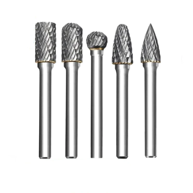 

6x10mm, 5Pcs, Premium Tungsten Steel Carbide Rotary Burr Set, Die Grinder Bits, 10mm Head, 1/4 Shank