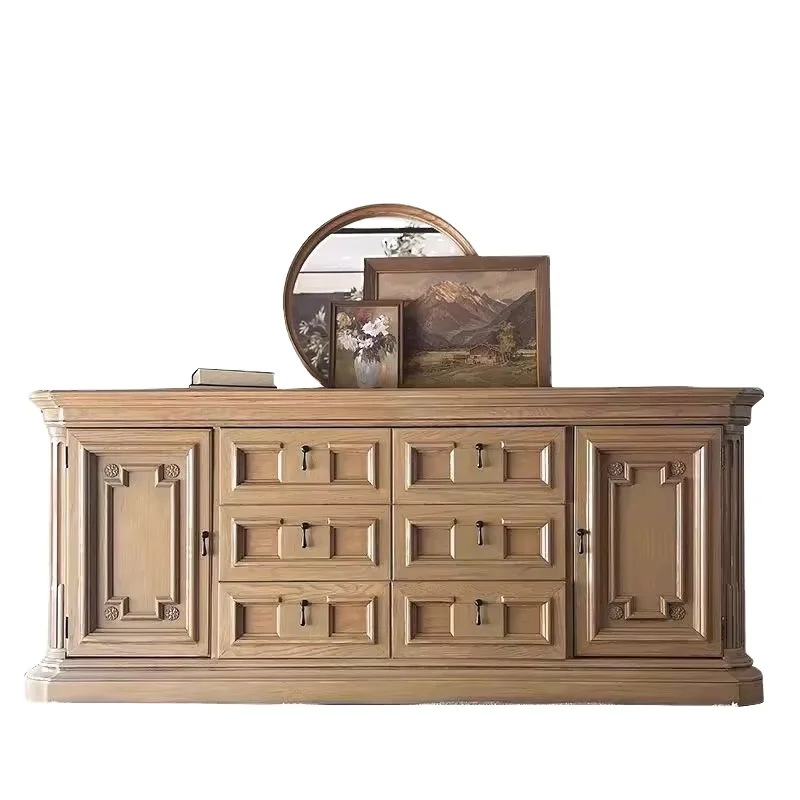 

Современный американский деревенский буфет из цельного дерева, французский ретро-телевизор для гостиной, небольшой размер с гравировкой