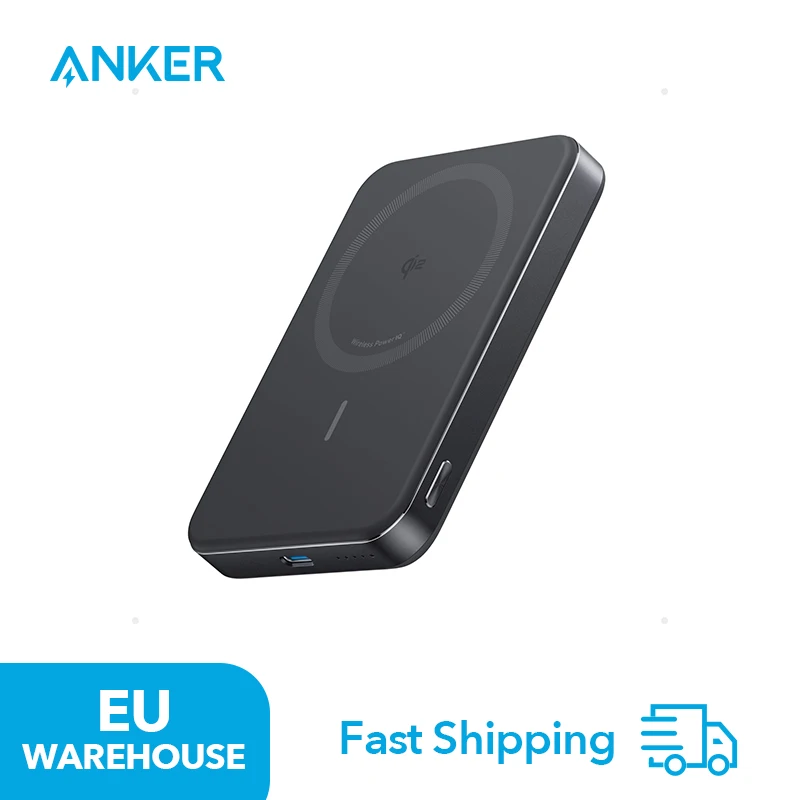 Anker MagGo Power Bank, Ultra Slim 10000mAh Magnetic Battery Pack, Qi2 Certified, Portable, 15W Ultra Fast MagSafe Compatible Charger, Ergonomic Design, Only for iPhone 16/15/14/13