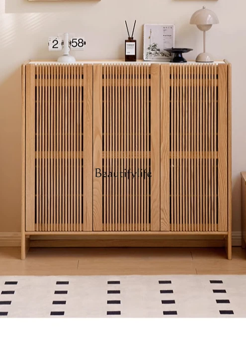 

*Solid wood living room modern simple rock slab mystery cabinet household oak floor-to-ceiling storage cabinet