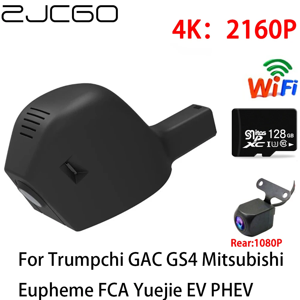 ZJCGO 2K 4K Car DVR Dash Cam Wifi Front Rear Camera 2 Lens 24h for Trumpchi GAC GS4 Mitsubishi Eupheme FCA Yuejie EV PHEV