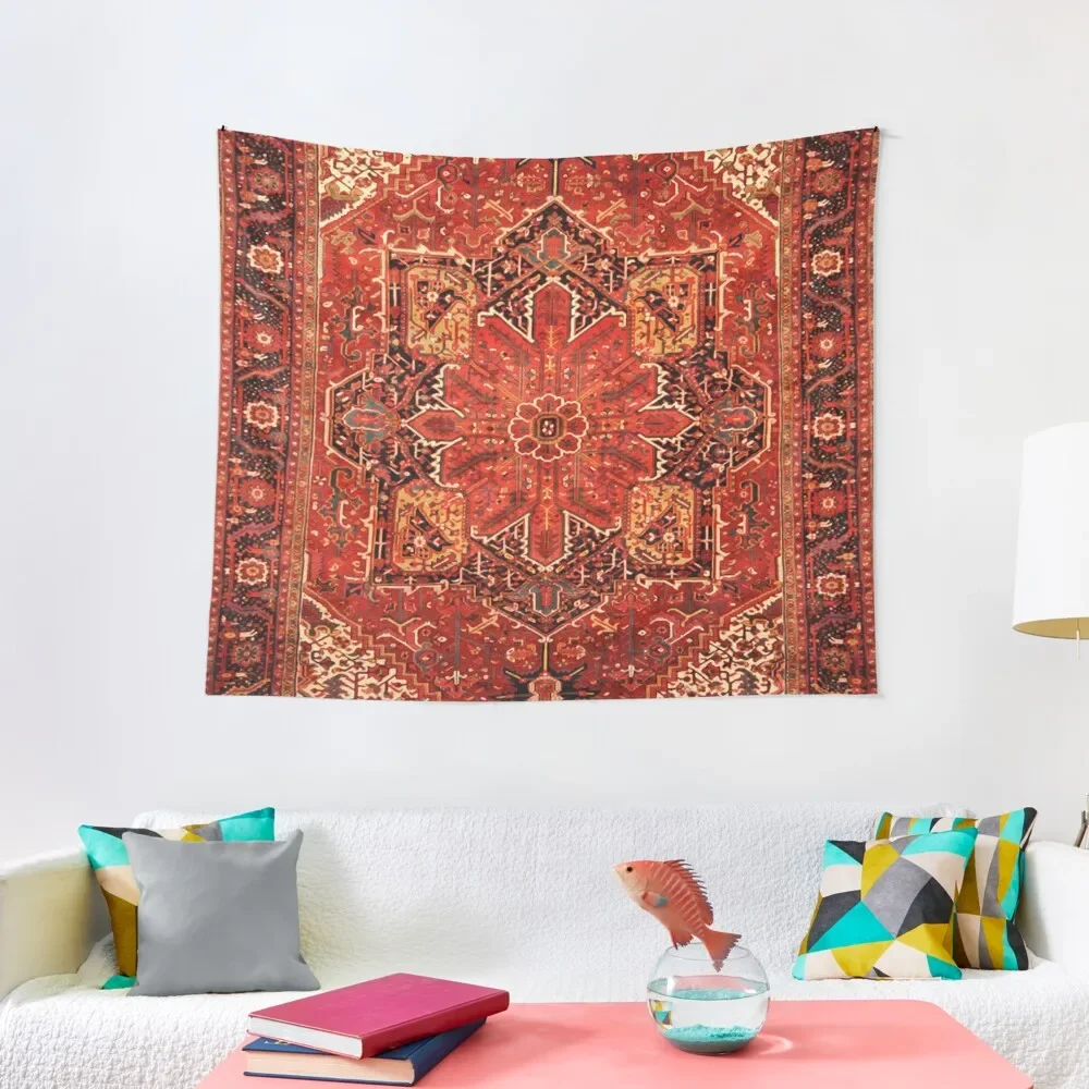 Antique Persian Rug Red Black Carpet Pattern Tapestry Aesthetic Home Decor Luxury Living Room Decoration Wallpaper Tapestry