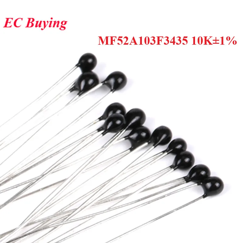 

100 шт. терморезистор NTC MF52 NTC-MF52-103/3435 10K ohm R 103 3435 B значение 1% терморезистор датчик температуры