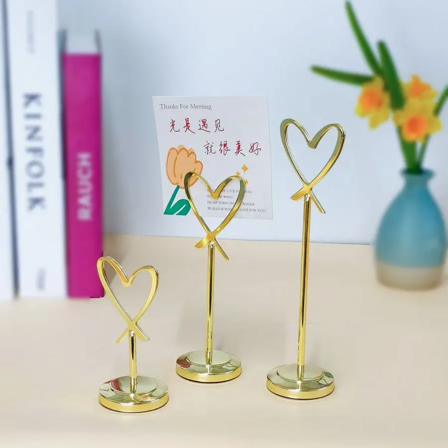 6 PCS Stainless Steel Tabletop Menu Holder Harp-Clip Table Number Place Card Holder For Restaurants Weddings Photo Recipe Clip
