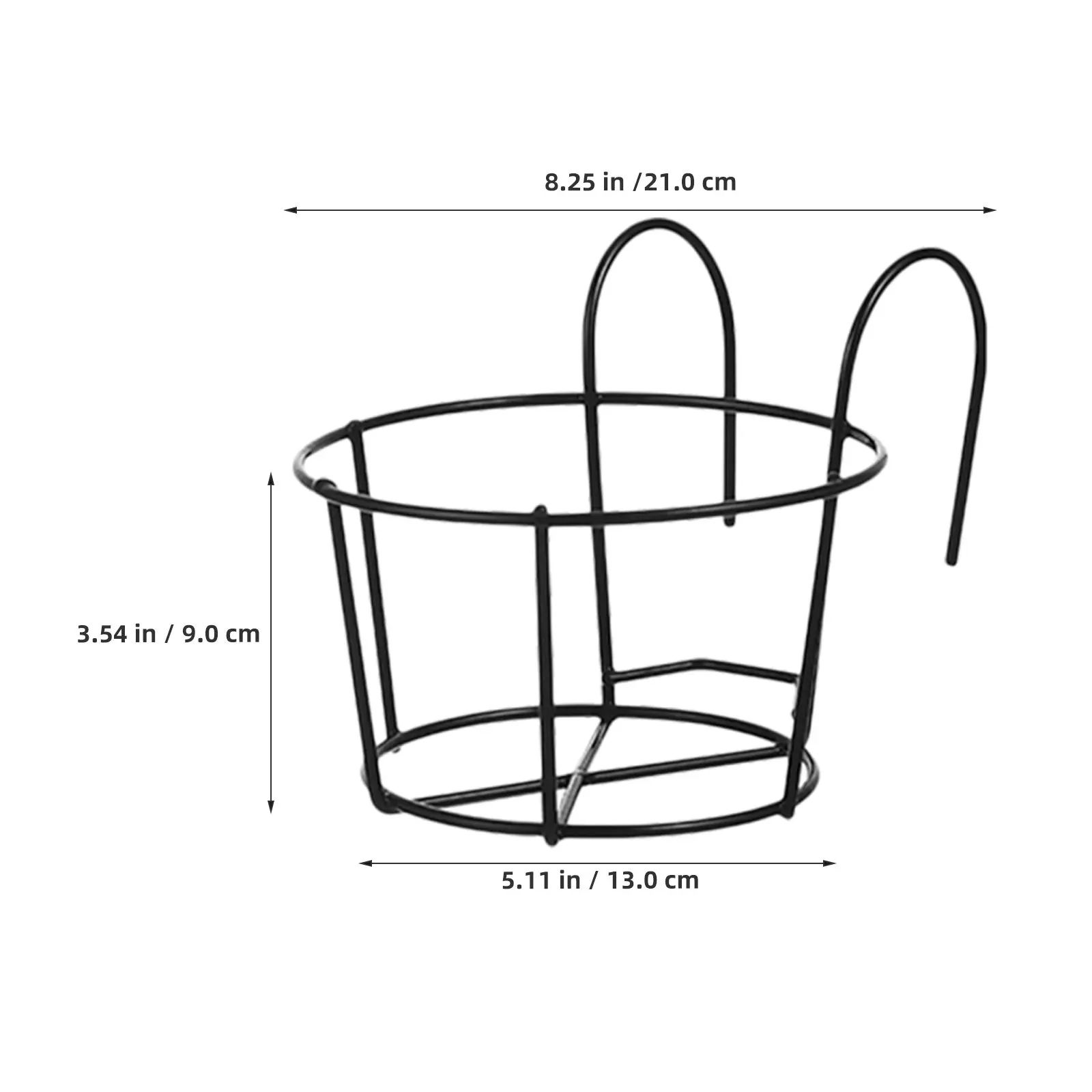 4Pcs Iron Hanging Flowerpot Rack Round Planter Basket for Outdoor Garden Patio Balcony Decorative Plant Holder Display Stand view 2