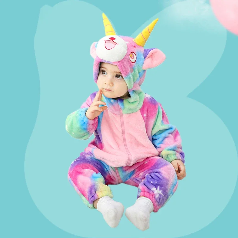 

Kigurumis Unicorn Halloween Baby Clothes Romper Bodysuit Infant Boy Girl Jumpsuit Winter Cosplay Costume Onesie Christmas Romper