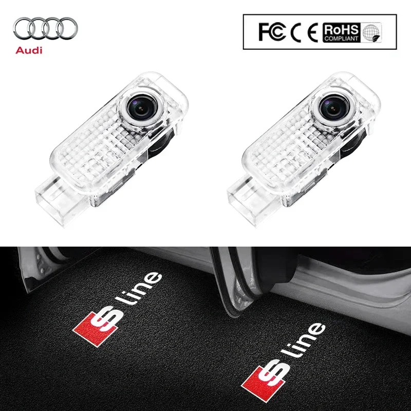 

Светодиодная лампа-проектор для двери автомобиля, аксессуары для Audi TT, RS3, RS4, RS5, RS6, C6, S3, S4, S5, S6, S8, A7, A8, A1, A3, A4, A5, 2 шт.