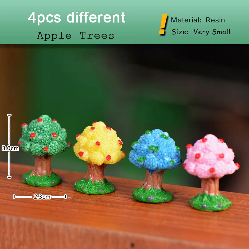Apple Tree Miniature Figurine Simulation Plant Mini Garden Home Car Decoration Dollhouse DIY Accessories Micro Landscape Model