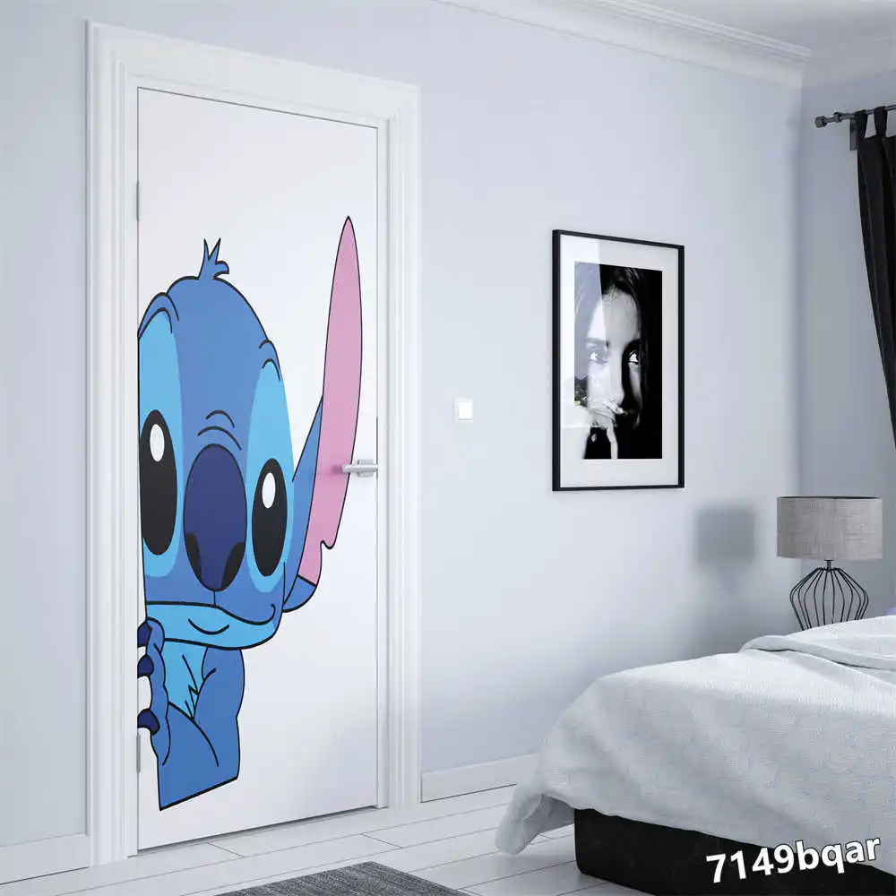 Disney Watercolor Lilo & Stitch Stitch Door sticker Nordic Wall art Home decoration Door decoration Wall Sticker Aesthetic HD