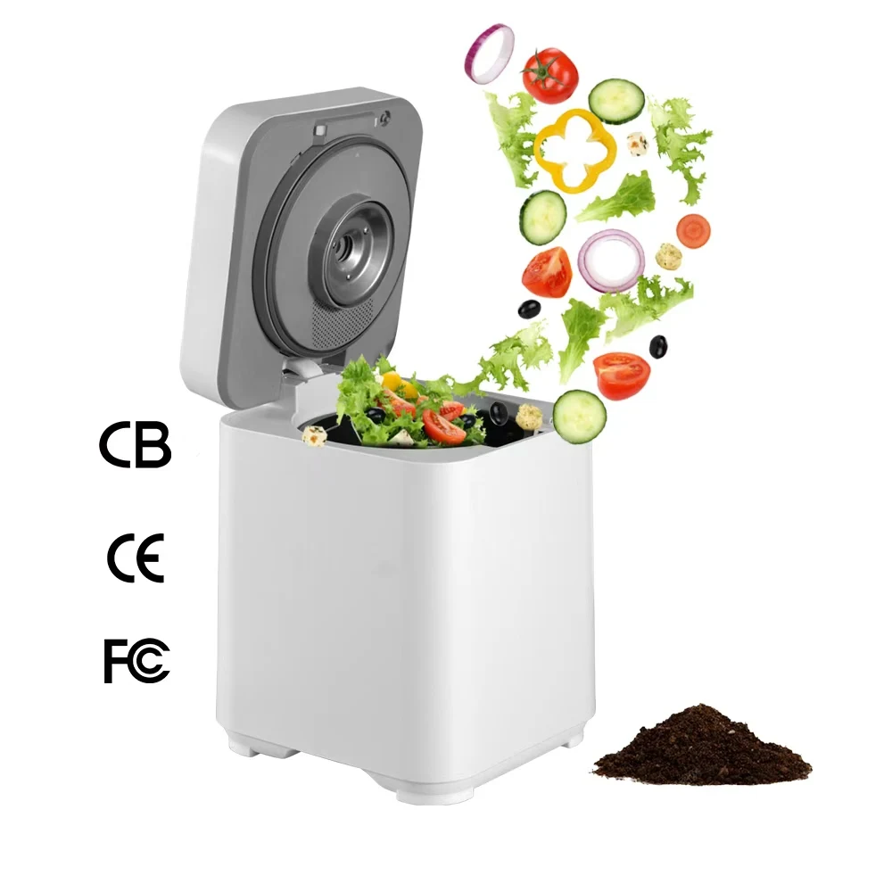 3L Electric Automatic Kitchen Organic Food Waste Batch Outdoor Ingredient Recycling Composter  Stainless Steel