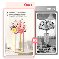 4Pcs 40cm/60cm/80cm/100cm Tall Metal Flower Stand Wedding Table Centerpieces Golden Wedding Flower DlY Decor Stand