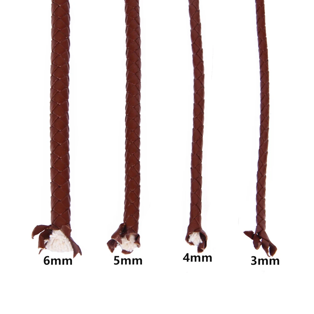 1meter 3mm 4mm 5mm 6mm Round Genuine Leather Cord Thread Braided Leather Rope String Bracelet Findings Necklace Jewelry Making