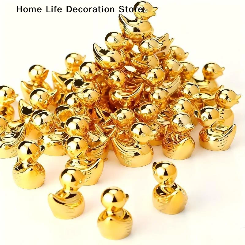 【H】Mini Golden Duck, Resin Mini Yellow Duck Statue, Loose Ducklings, Handicrafts, Dollhouse Decoration, Fairy Garden Scenery