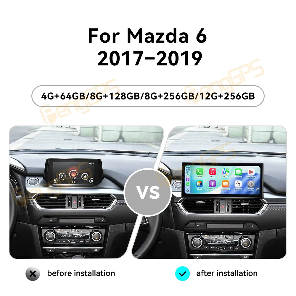 15.8 Inch Android 15 CarPlay Car Radio For Mazda 6 2017-2019 Touch Screen Multimedia Player GPS Navigation Head Unit DSP Auto