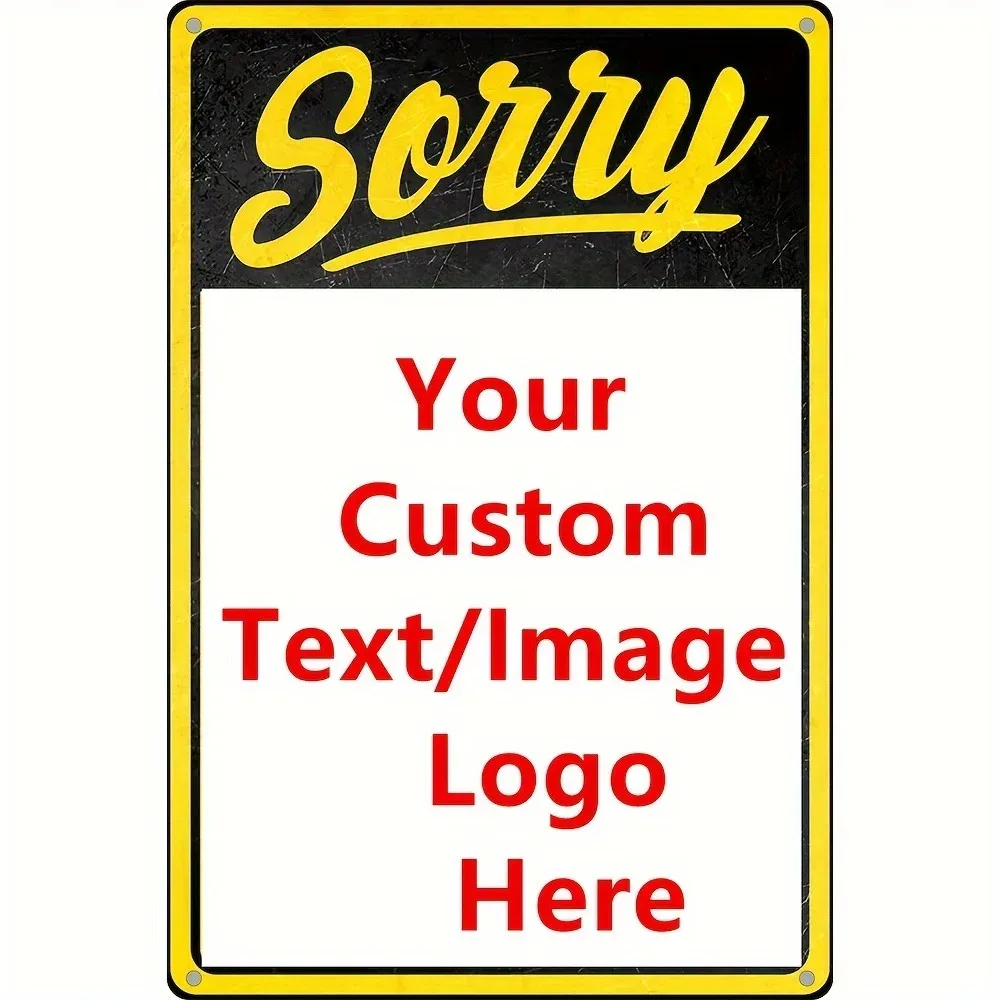 8×12Inch 20×30CM Personalized Custom Aluminium Yard Poster Sign Retro Waterproof Custom Text Garage Bathroom Bar Cafe Office Mul