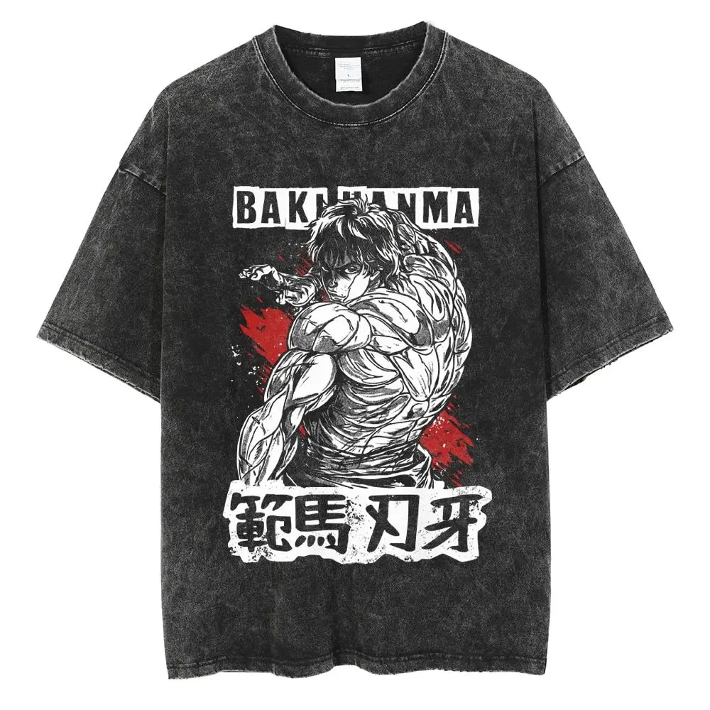 

2025 Qijie Lane's Washed-out Old-fashioned Fan Ma Ren Ya Cotton T-shirt for Men and Women, Trendy Printed Casual Short-sleeved