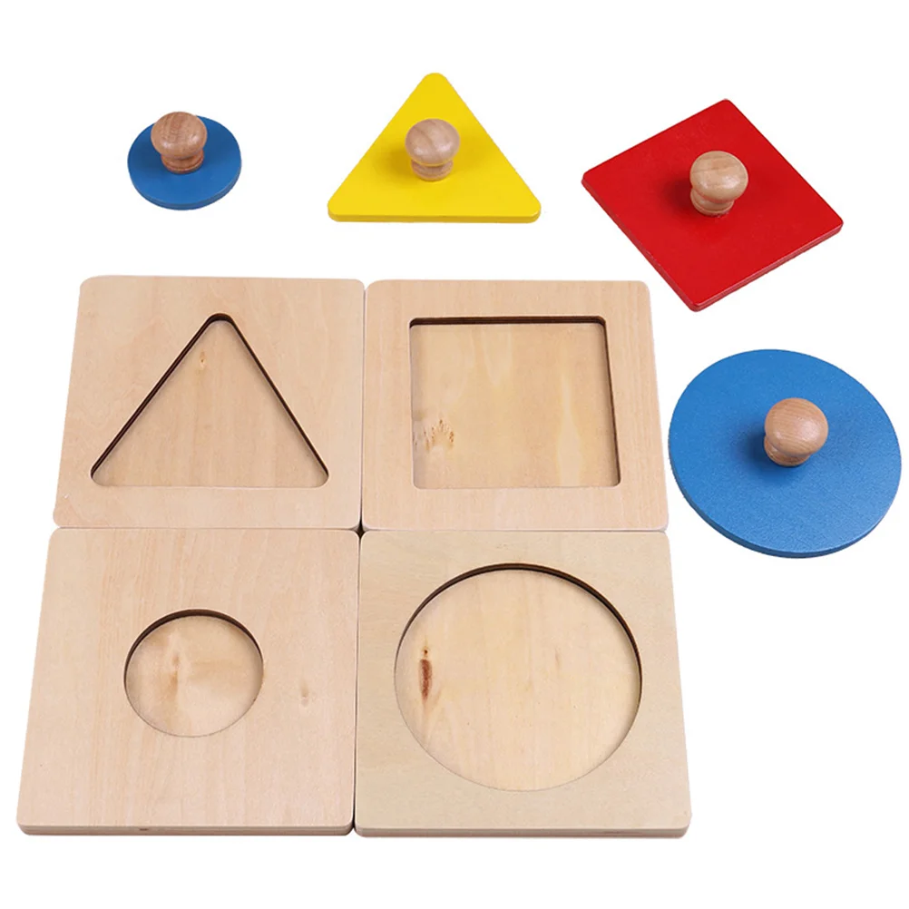 

Four Split Geometric Educational Plaything Preschool Toys Girl Puzzle Board Wooden Blocks Children's