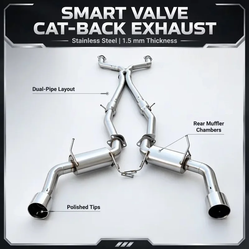 Perfectly Customized Performance Cat Back Exhaust Muffler Specifically Designed for Infiniti G37 /G25 /G35/G37 COUPE 2.5/3.5/3.7