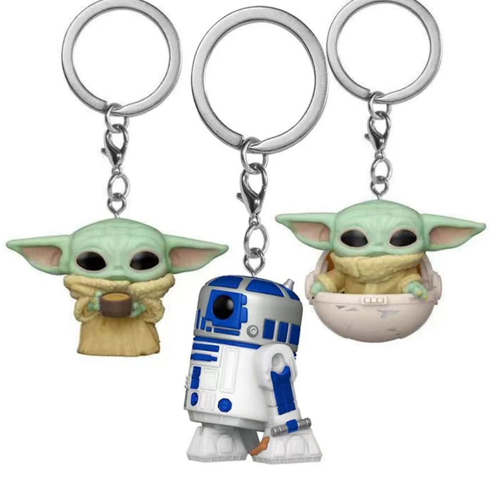 Nuevo Llavero de PVC con Figuras de Obi-Wan Kenobi, The Child (Baby Yoda con Taza), Boba Fett y el Mandaloriano